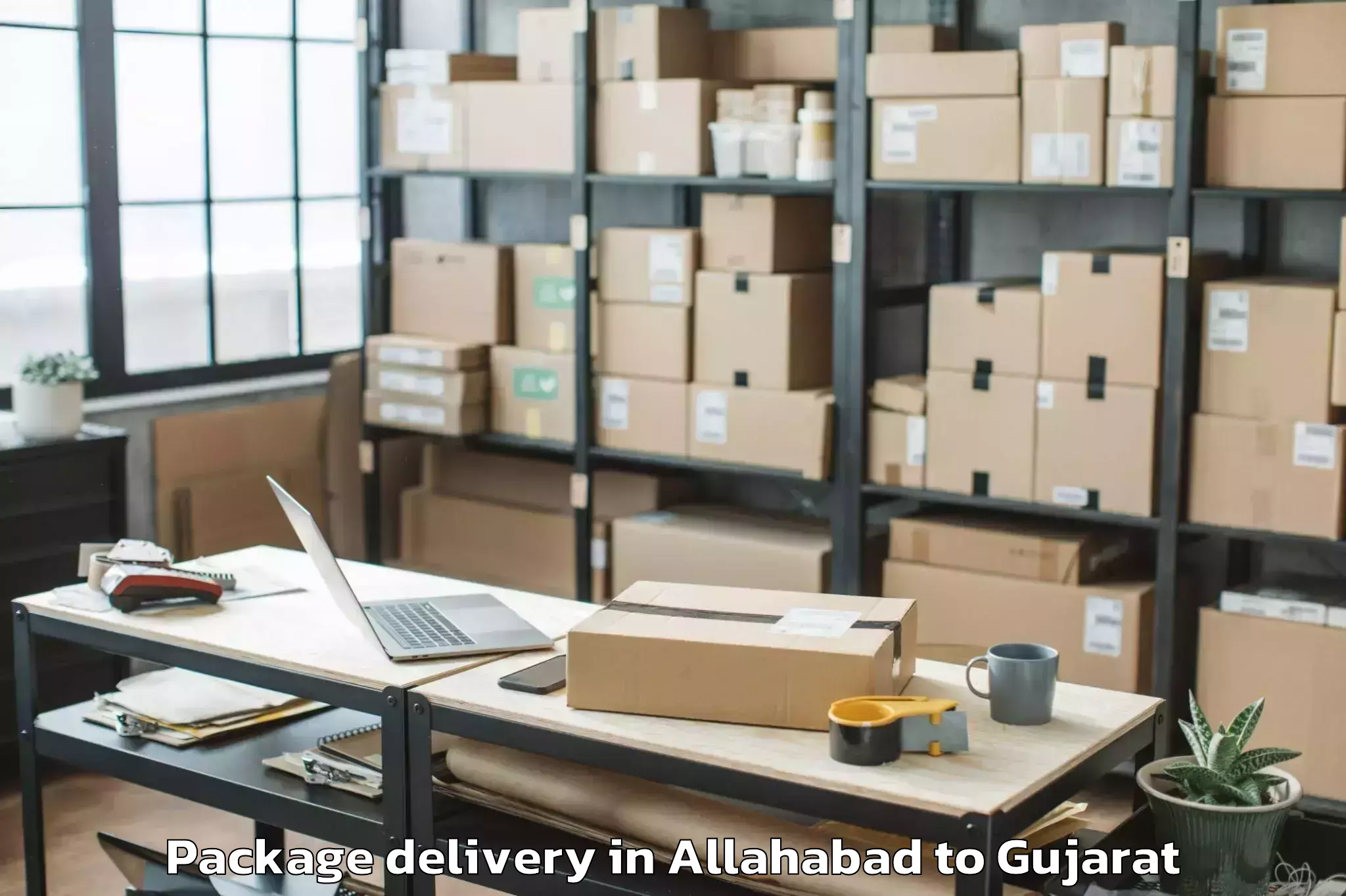 Allahabad to Kamdhenu University Gandhinaga Package Delivery Booking